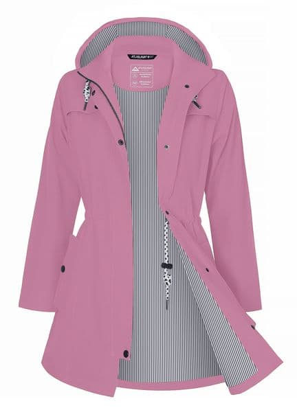 Women's Fleece Lined Waterproof Raincoat - Windproof Hooded Jacket for Hiking, Trekking & Outdoor Activities