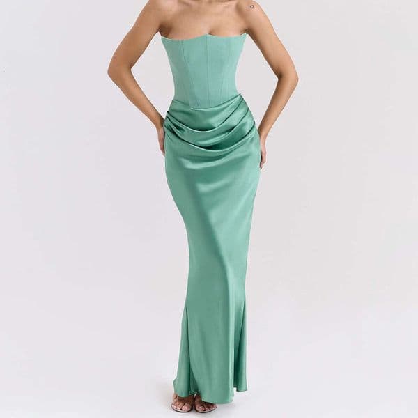 Women's tube top fishtail long skirt sweetheart neckline hip prom dress 2026 new formal dress