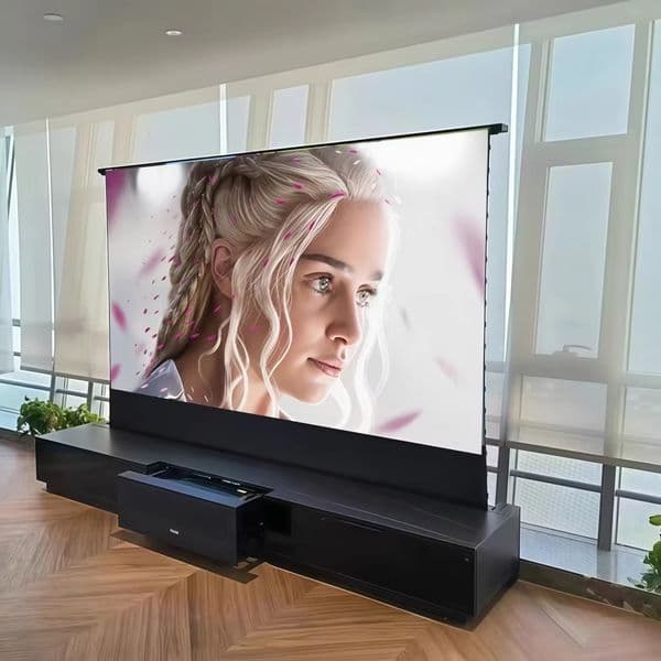 Retractable Screen With Sound Transparent Perforated UST ALR For Laser TV And Home Theater Movies