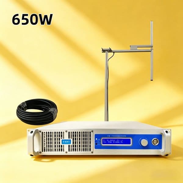 Indoor Solid State YXHT-1, 650W FM Transmitter Community Use With Wall Mount Antenna Wire