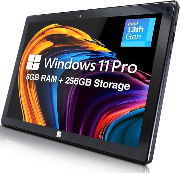 Fusion5 Windows 11 Professional Tablet PC Intel 13th Gen Full HD Tablet Computer 8GB RAM, 256GB Storage, Quad-Core CPU, 10 Inch, USB 3.0, Micro HDMI, Expandable Storage
