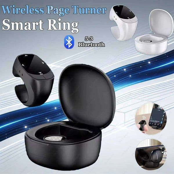 Wireless Bluetooth Mobile Selfie Mice Video Automatic Page Turner Browsing Smart Touch Roller Fingertip Ring Remote Control