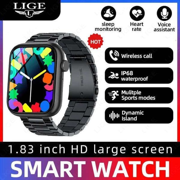 2026 Smart Watch 1.83inch Full Touch Screen Waterproof Sport Fitness Tracker HD Bluetooth Call Smartwatch Men Women Bracelet