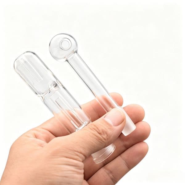 Wholesale Thick heady 14mm glass Collect oil burner pipe Smoking Accessories with glass banger bowl and Plastic Clip for Glass Bong Water Pipe hookah