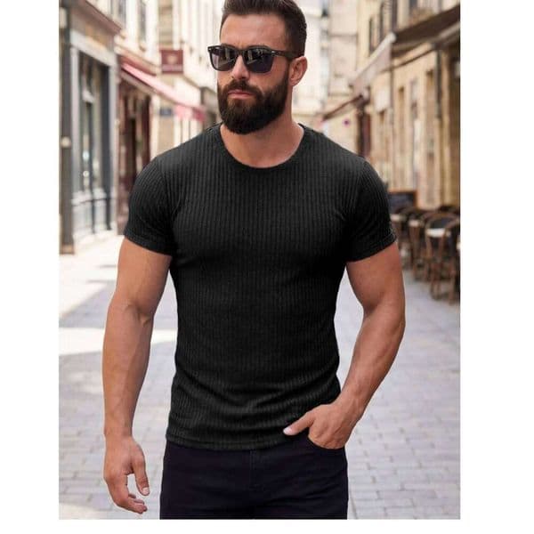 Men's Summer Skinny Casual T-Shirt Short Sleeve Tee Male Gym Fitness Sport Tops Man Running Workouts Sweatshirt Clothing