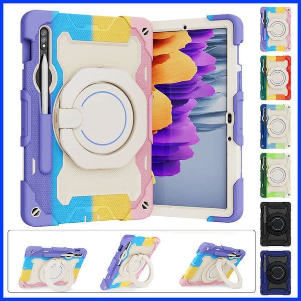 Suitable for Samsung tablet protective case S7FES8plusS9FES10ultra, anti-drop wristband with 360-degree rotation