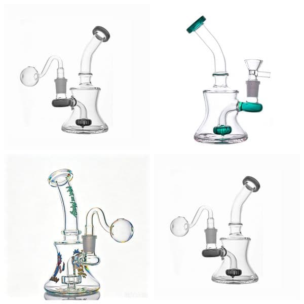 Thich heady Colorful Glass oil burner Water Pipes Bubbler Hookahs Matrix Perc Heady Glass Water bongs Smoking with 14mm male tobacco banger smoking bowl