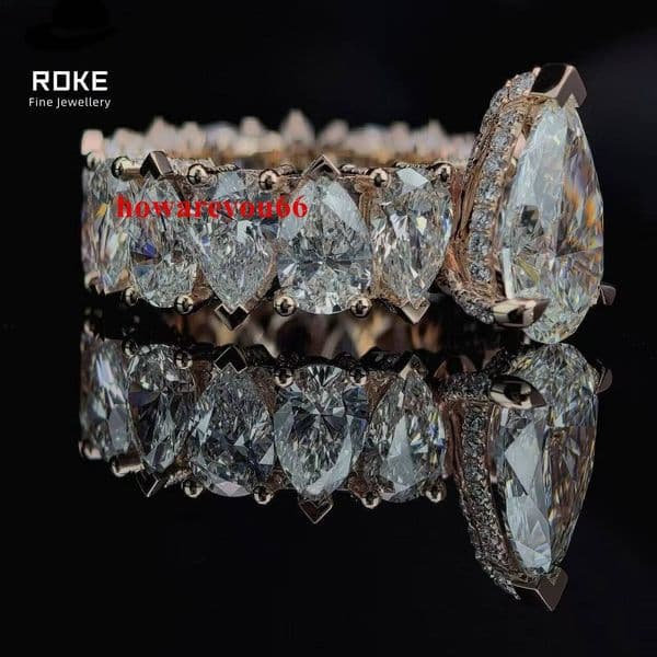 Custom Icy D Color VVS Teardrop Lab Diamond Ring 9K-18K Gold/Platinum - IGI/GIA Certified Hip Hop Engagement Jewelry