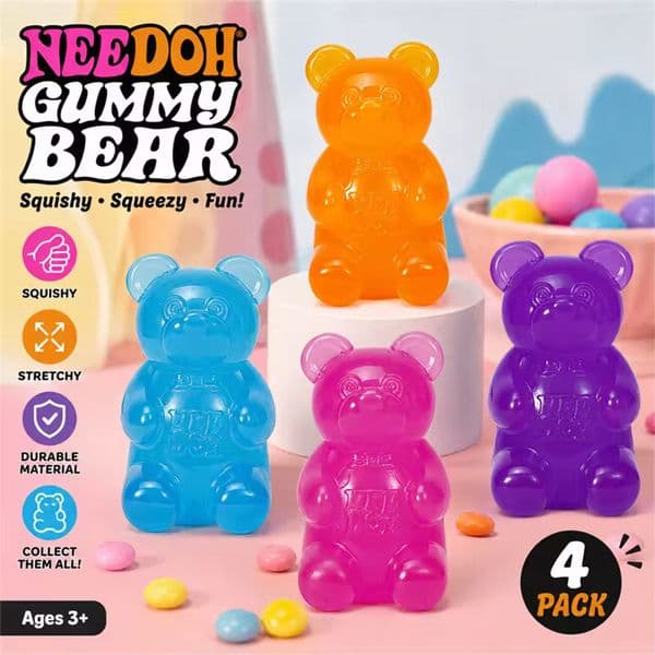 Needoh Cute Bear Maltose Squeeze Toy Dough Colorful Sensory Toy Creative New Item Desk Decoration Stress Relief Doll BY SEA