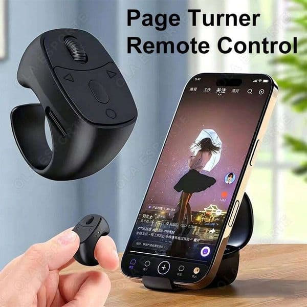 Page Turner Remote Control Wireless Bluetooth Roller Fingertip portable Mobile Selfie Mice Video Automatic Browsing Ring