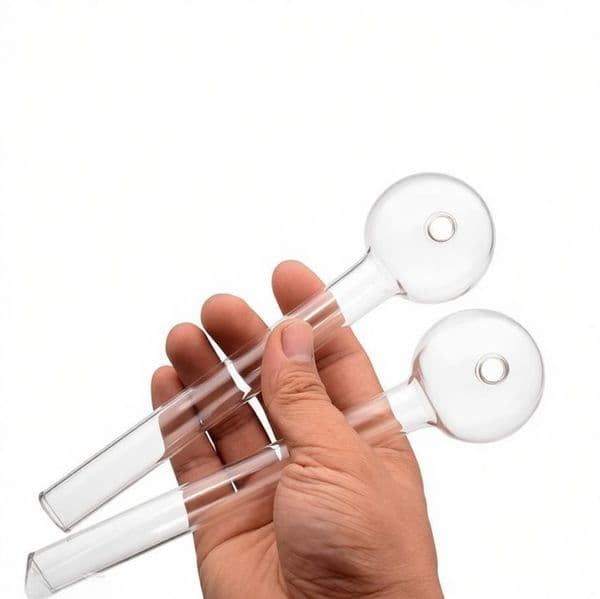 Thick haady Clear Super Thick heady Big 8inch Glass Oil Burner pipe Large 50mm Ball Smoking hand Oil Nail Burning pipes Hookah