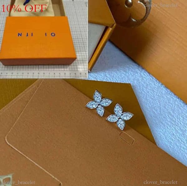 Gold-Plated Sier Plated Designed A Four Leaf Clover Style Designer Earrings High-Quality Jewelry Charming Stud Matching Love
