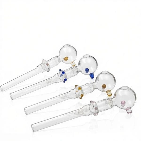 Wholesale Thick haady Colorful Thick heady 5.5inch Glass Oil Burner pipe Large 30mm Ball Smoking hand Oil Nail Burning pipes Hookah with balance dot