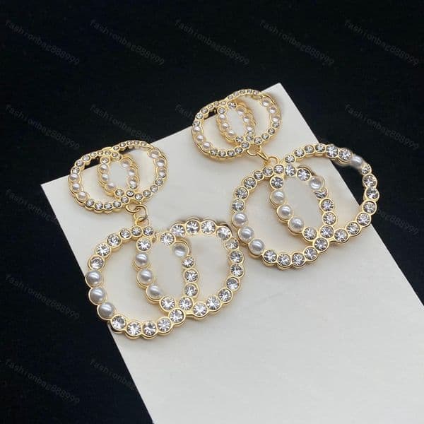 Luxury Clip-On Earrings Women Designer Gold Stainless Steel Silver Letter Knot Hoop Earring Jewelry For Her