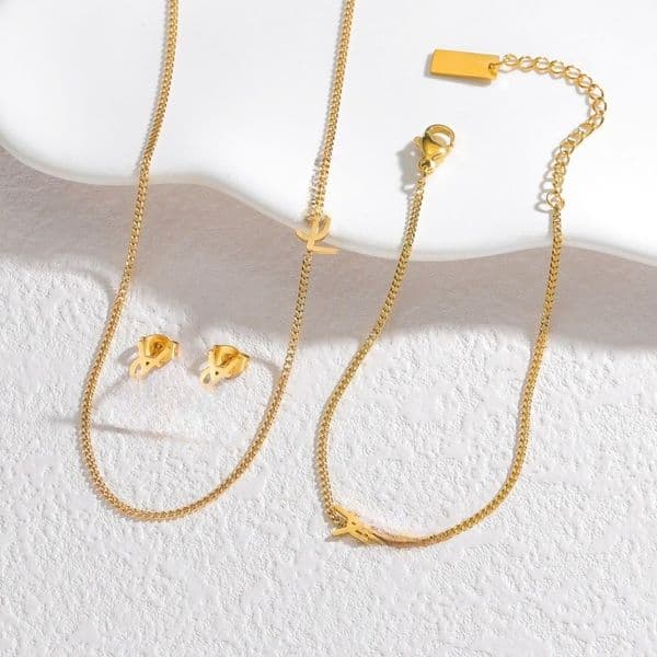 Classic Elegant Women Necklace Luxury Designer Pendant Necklace Simple Gold Silver Necklace Earrings Bracelet Jewelry Set High Quality Holiday Gift