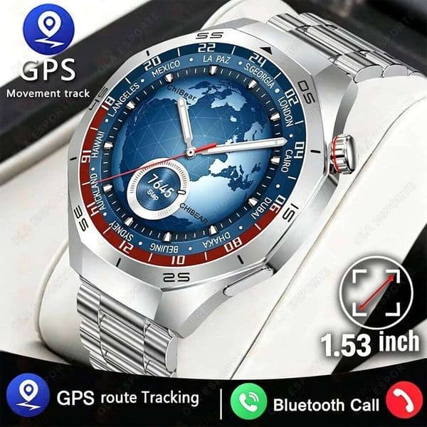 Watch5 Pro Smart Watch Men Women 1.53-inch HD Screen GPS Motion Track BT Call Heart Rate Waterproof Smartwatch Man 2026 New HW12