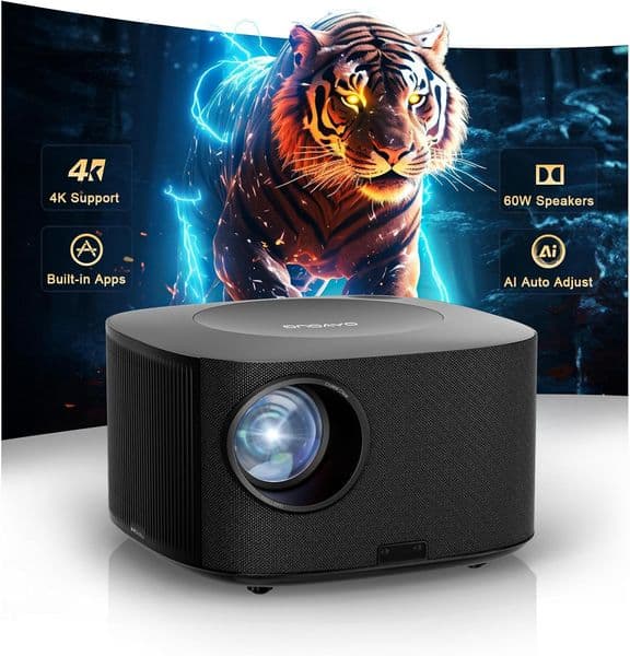 Outdoor Projector 4K with WiFi and BluetoothSmart-Projector with AI Auto Focus,ONOAYO ONO5Pro 2.0 Movie Projector for Indoor Outdoor 2026New