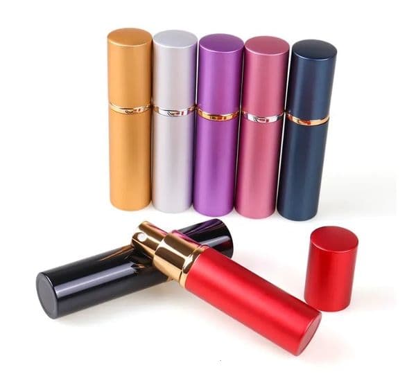 wholesale perfume bottle with gold rim 5ml Aluminium Anodized Compact Perfume Aftershave Atomiser Atomizer fragrance glass scent-bottle