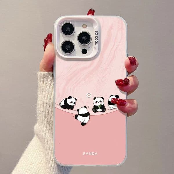 Comfortable Four Pandas Compatible with Apple 15 Max Phone Case iPhone 16 Cute 14 Pro Girly 17 New Model