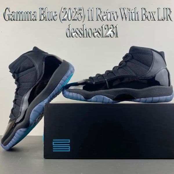Womens Mens LJR Gamma Blue Basketball Shoes 2025 Sneakers in Black Sports Luxury Trainer Race Leather Original Quality With Box