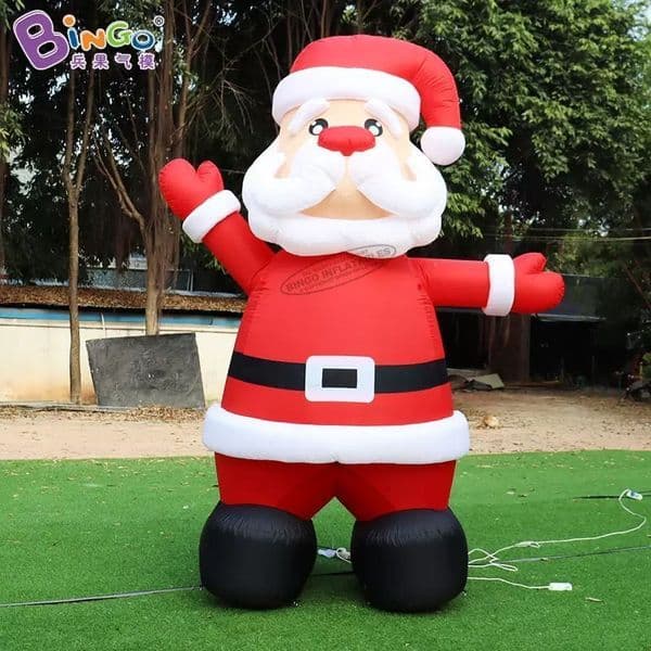 Factory outlet advertising inflatable cartoon Santa Claus air blown Christmas standing santa for outdoor party event decoration toys sport