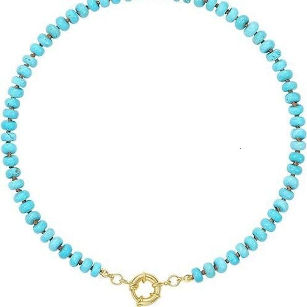 High Quality Spring and Dopamine Beaded Necklace, Summer Beach 6mm Natural Abacus Beads, Rainbow Color, Niche Exquisite Collarbone Chain