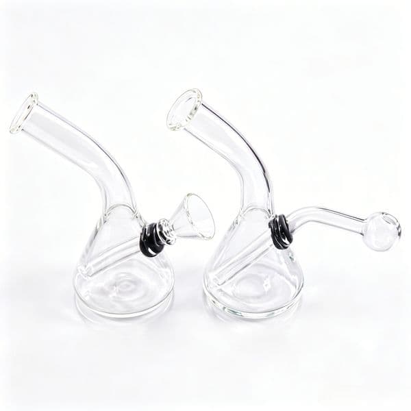 Portable Mini Cute Beaker glass oil burner Bong Clear Water tobacco Bongs pipe with Downstem Glass banger smoking Bowl
