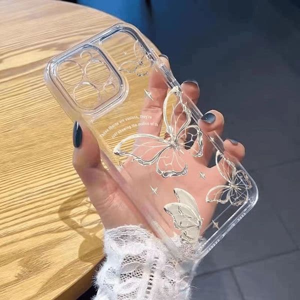 Comfortable Artistic Butterfly Case for Apple 15 Pro Max, Cute iPhone 16, New 14, 13 Anti-drop, 17 Premium