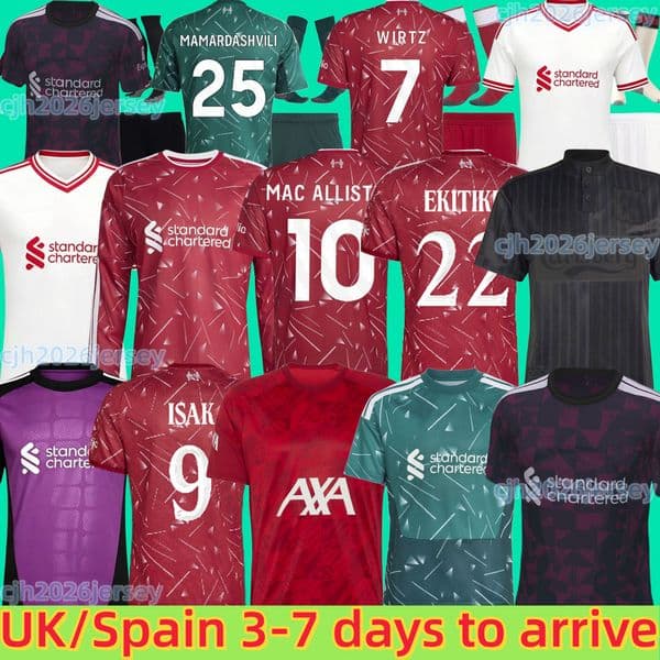 Liverpool football shirt soccer jersey 26 27 kit M.SALAH SZOBOSZLAI MAC ALLISTER WIRTZ EkitikE ISAK DIOGO J. VIRGIL 2026 2027 men kids uniforms away third Special