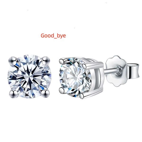 Elegant Round Diamond Moissanite Earrings 925 Sterling Silver 1CT Ear Stud Jewelry Simple Elegant GRA Certified Product