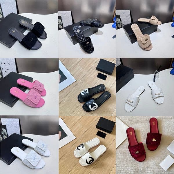 Designer Sandals Paris Luxury High Quality Women Slides Top Lambskin Slippers Leather Summer Flat Fashion Slipper Weaving Shoe Upper Beach Woman Slippers