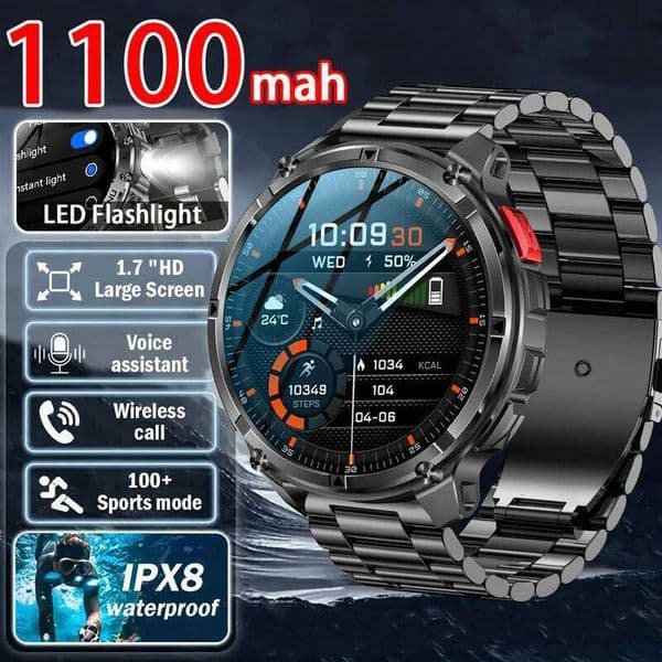 Military T-Rex 3 GPS Waterproof Watch 1.46"HD AMOLED Built-in 6 Frequency Satellite Outdoors Sports Fitness Smart Bracelet