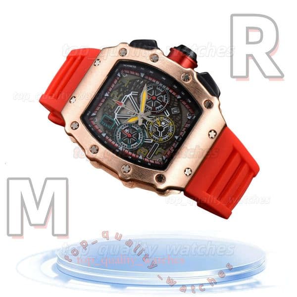 26ss AAA Richaly Milles Watch Richerdes Milleres Watch Mens Rd Watch Luxury Designer Watch Couple Watches Chronograph Men's Watch Rubber Strap With box 55