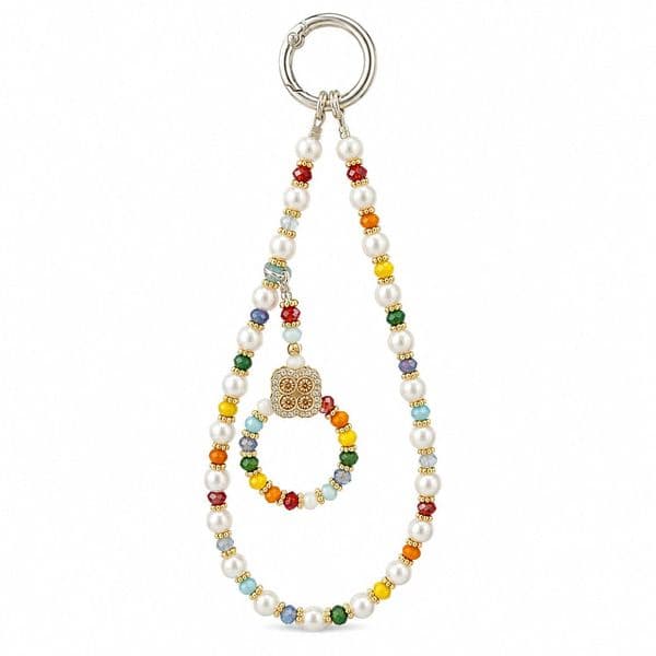 Bohemian Pearl & Rainbow Phone Charm Strap Wristlet Anti-drop Beaded Phone Lanyard