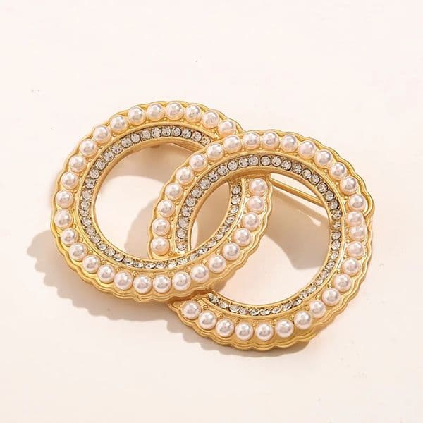 Fashion Brooch Desinger Pins Rhinestone Pearl Unisex Jewelry Christmas Party Jewerlry Accessories With box