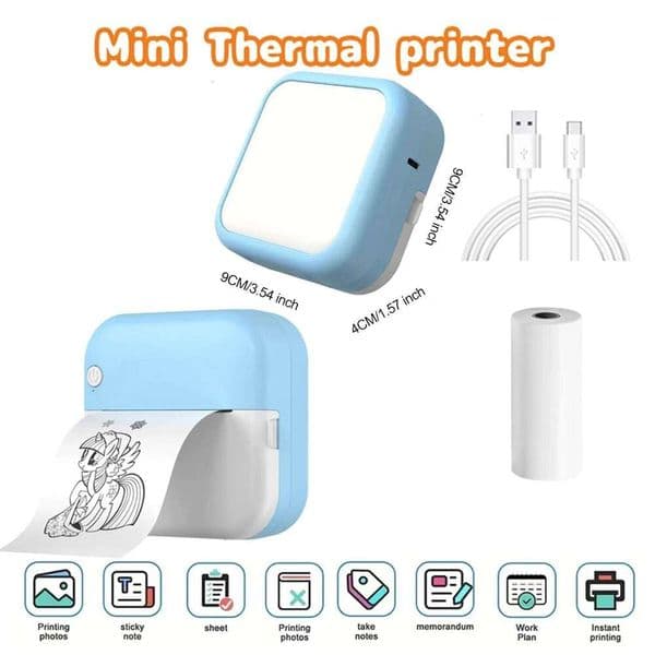 Portable Ink-free Thermal Stickers Paper Mini Printers Labels Maker Printer for Error Photo Printing