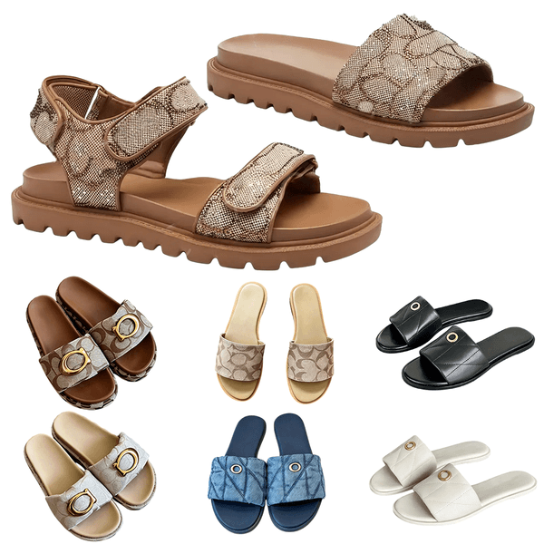 Designer Sandals Slipper Classic light Luxury vintage flower Sandals Women Sandal Flat Slides Summer Beach High Quality Brown Flats Clogs Mules Slipper 999