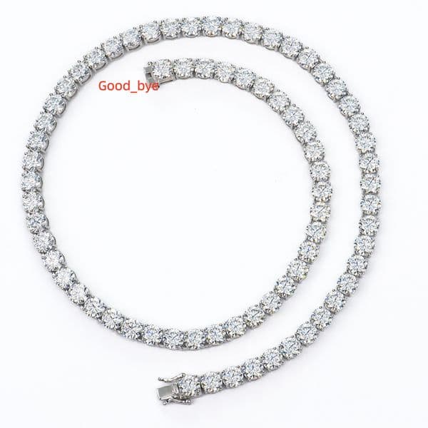 925 Silver VVS Moissanite Tennis Chain Necklace 2/3/4 MM Iced Diamond Hip Hop Jewelry Passes Diamond Test