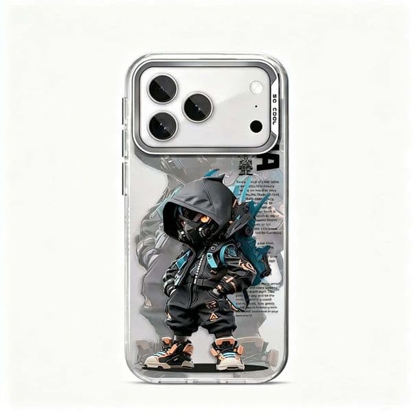 Mecha Boy Full Body Heavy Duty Shockproof for iPhone Case Boys Mech Armor Design, All-Round Protective Cover Fashionable Durable