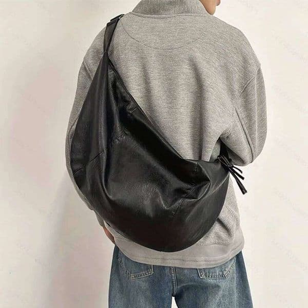 Minimalist Soft Leather Hobo Shoulder Bag, Large Capacity Tassel Decor Sling Bag for Daily Commute & Casual Outings