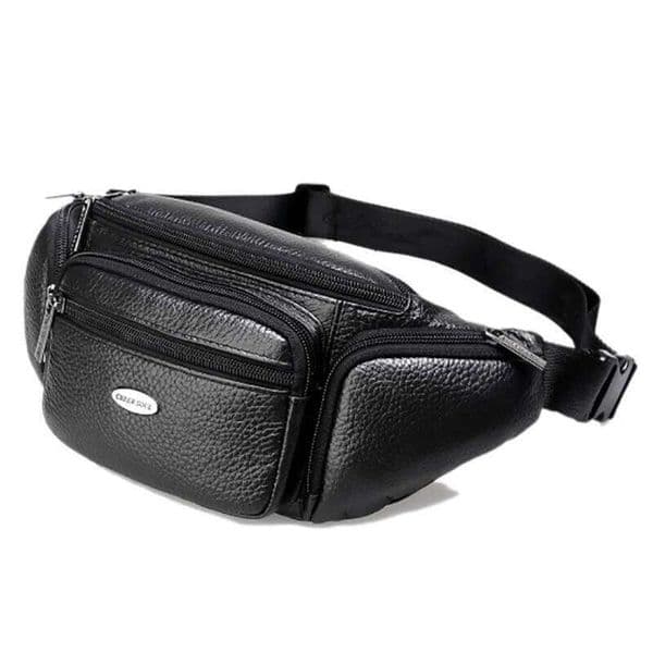 Men Waist Fanny Pack Cross body Bags Genuine Leather Multi-Pocket Travel Retro Real Cowhide Male Sling Chest Bum Hip Belt Bag