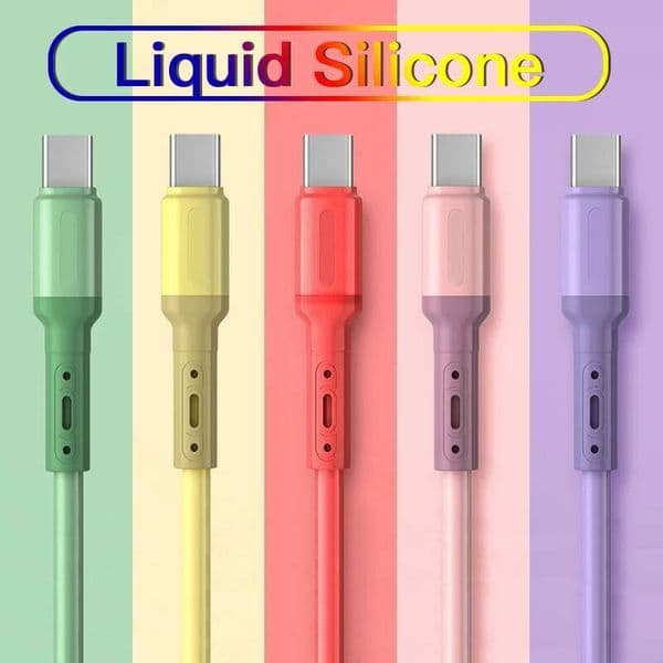 Fast Charging USB Cable TYPE C Liquid Soft Silicone Data Cord For Huawei Xiaomi 1/1.5/2M Mobile Phone USB-C Charger Wire ddmythur