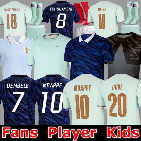 french World Cup 2026 soccer jersey 26 27 France MBAPPE THAUVIN BARCOLA OLISE EKITIKE KANTE DEMBELE Maillots de football shirt equipement de foot Men kids kit enfants