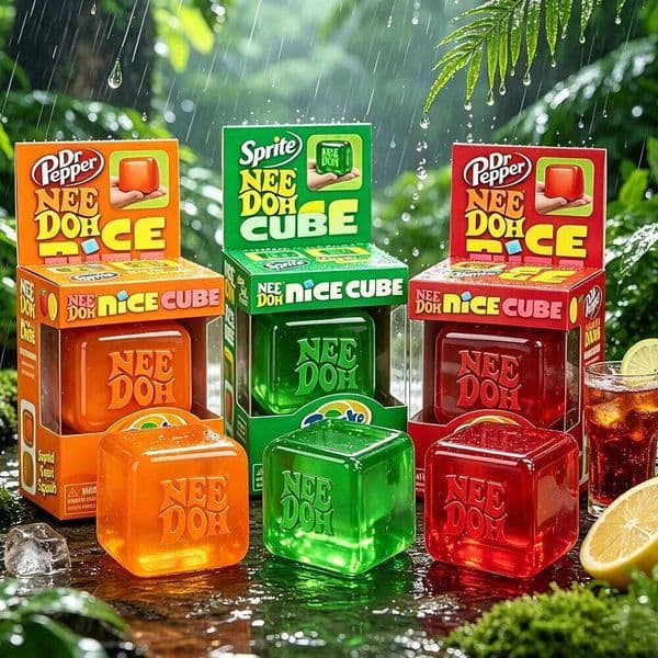 Dr Pepper X NeeDoh Nice Squishy Stress Soft Squeeze Fidget Cube For Kids Adults Anxiety Relief Sensory Toy 26L0523