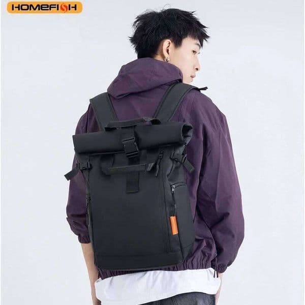 HOMEFISH Men's Travel Laptop Computer Backpack Outdoor Waterproof Camping Hiking School Bag College Business Rucksack