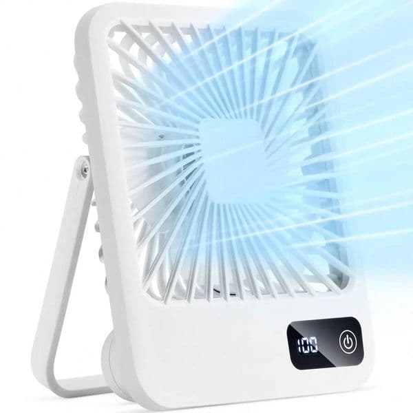 Multi-Position Fan: 5-Speed 180 Adjustable Design With Hanging Hook Whisper-Silent USB Operation. Perfect Desk Use, Bedroom Cooling, Porch Relaxation & Travel