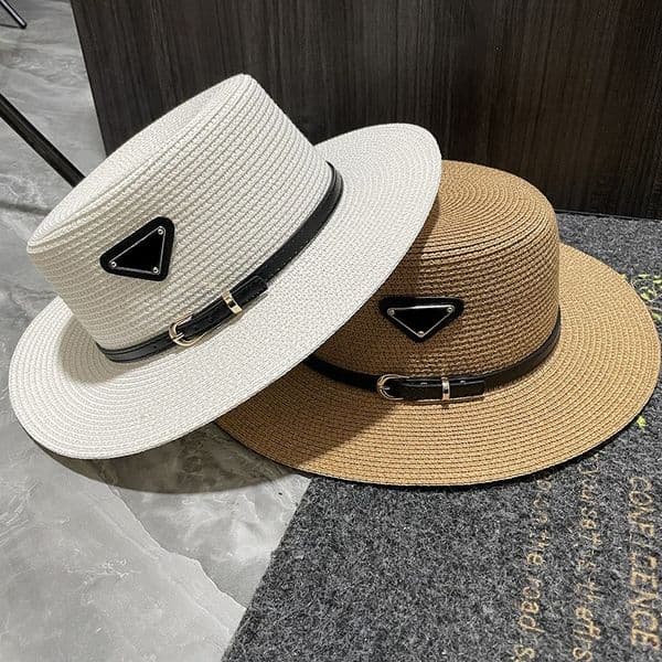 Classic Designer Wide Brim Hat Fashion Bucket Hat Men Women Straw Panama Hat Casual Summer Visor Caps Breathable Beach Vacation Sun Hat