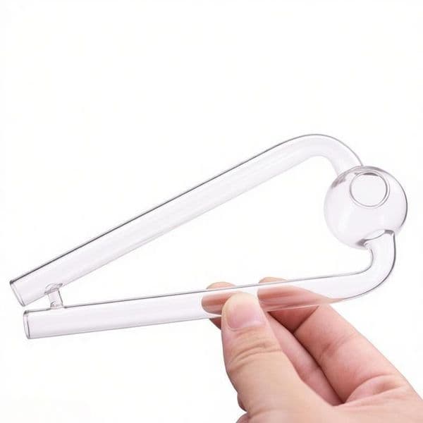 Wholesale 5.5inch Creative Ladder shape Thick Heady Clear Glass Oil Burner Smoking Pipe Hand Tube pipes With 30mm Ball Smoking banger Bowl
