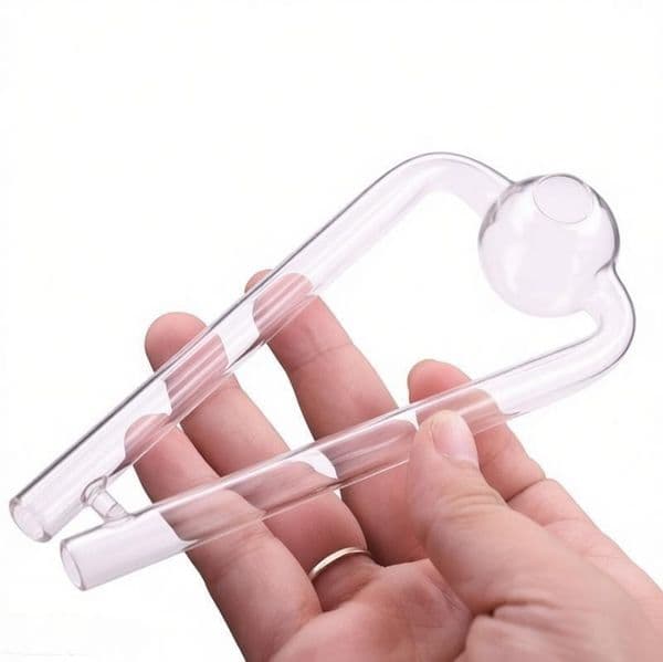 Wholesale 14CM Creative Ladder shape Thick Heady Clear Glass Oil Burner Smoking Pipe Hand Tube pipes With 30mm Ball Smoking banger Bowl