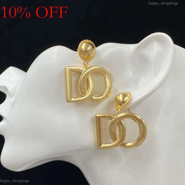 New Fashion Classic Gold Letter Pendant Earrings for Women's Brand Designer Simple Jewelry 2 3 4CM Optional High Quality Box